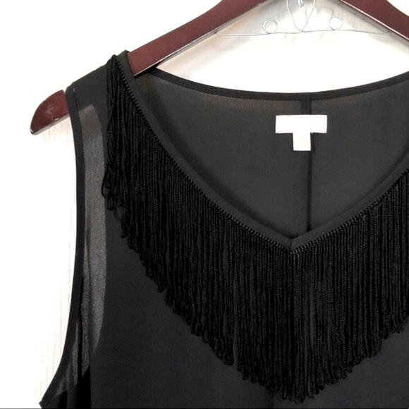 Charming Charlie Tops - 🖤Black Fringe Top🖤
